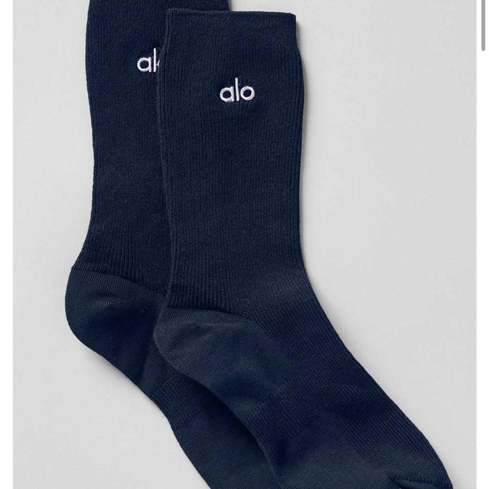 ALO Yoga Navy Unisex Half-Crew Socks